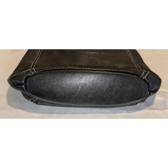 The Sak Black Pebbled Leather Adjustable Crossbody Bag Multi Pocket Purse Lined - Picture 5 of 8